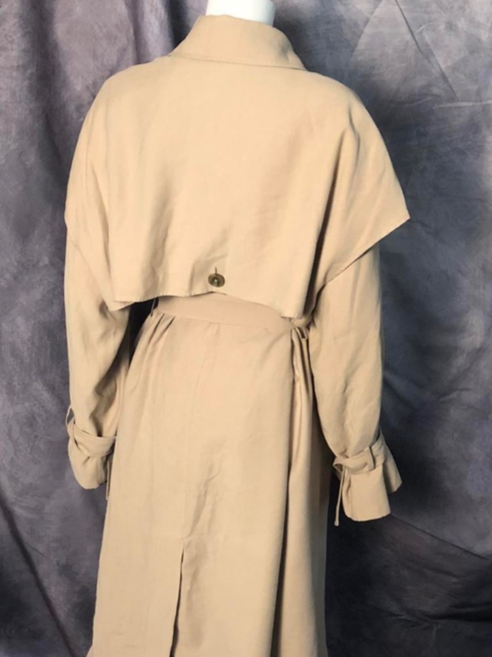 eon Designer Trench Coat Belted Oversized Luxury Long Coat Size Small - Picture 7 of 9